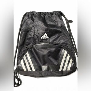 Adidas Black and Gray Drawstring Backpack
